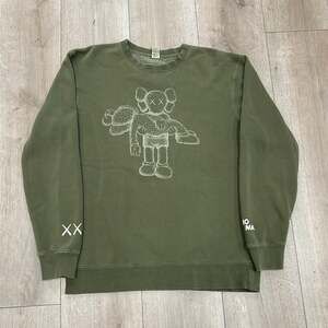 KAWS x SFMOMA Olive Green Graphic Crewneck Sweatshirt Medium SF